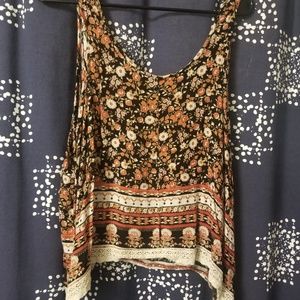 Floral boho plus size tank
